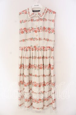 画像1: an another angelus / ローズボーダープリントノースリーブワンピース F アイボリー O-25-12-04-023-CA-OP-OW-OS