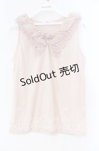 axes femme / コットンレース襟付タンク M ピンク O-25-12-04-003-AX-TO-OW-OS