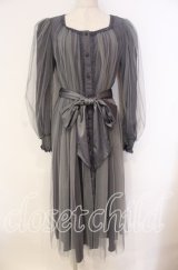 Vallee lys / ソフトチュールブラウスワンピース  ブルーグレー O-25-12-04-029-GO-OP-OW-ZT1211F