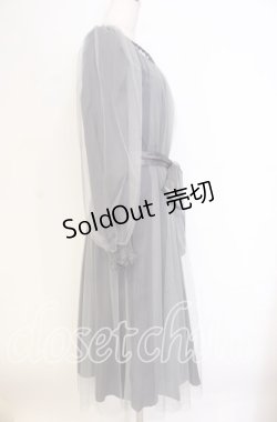 画像3: Vallee lys / ソフトチュールブラウスワンピース  ブルーグレー O-25-12-04-029-GO-OP-OW-ZT049