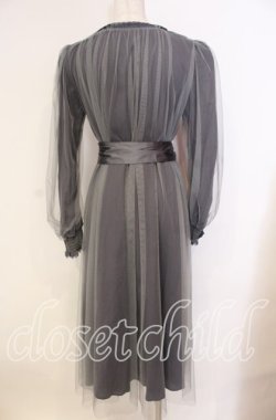 画像4: Vallee lys / ソフトチュールブラウスワンピース  ブルーグレー O-25-12-04-029-GO-OP-OW-OS