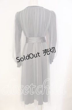 画像4: Vallee lys / ソフトチュールブラウスワンピース  ブルーグレー O-25-12-04-029-GO-OP-OW-ZT049