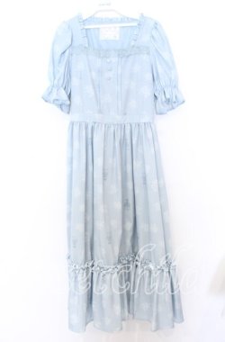 画像1: m petit by misako / NINA'S 花柄スクエアネックワンピース Ｍ サックス O-25-12-05-023-LO-OP-IG-OS