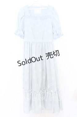 画像1: m petit by misako / NINA'S 花柄スクエアネックワンピース Ｍ サックス O-25-12-05-023-LO-OP-IG-ZT013