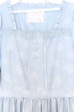 画像2: m petit by misako / NINA'S 花柄スクエアネックワンピース Ｍ サックス O-25-12-05-023-LO-OP-IG-OS