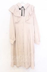 melume / バックリボンラッフルロングコート Ｌ ベージュ O-25-12-05-024-LO-OP-IG-ZT1212G