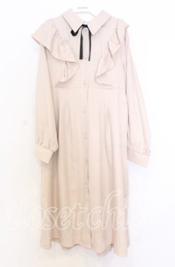 画像1: melume / バックリボンラッフルロングコート Ｌ ベージュ O-25-12-05-024-LO-OP-IG-OS