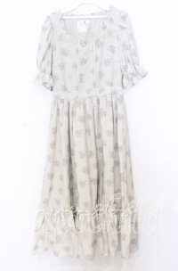 m petit by misako / NINA'S 花柄スクエアネックワンピース Ｍ ベージュ O-25-12-05-026-LO-OP-IG-ZT1212G