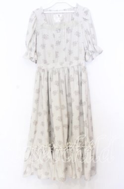 画像1: m petit by misako / NINA'S 花柄スクエアネックワンピース Ｍ ベージュ O-25-12-05-026-LO-OP-IG-OS