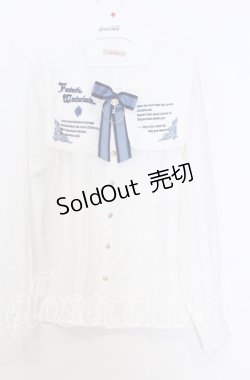 画像1: Amavel / Mysterious Books ブラウス  シロ×ブルー O-25-12-05-033-CA-BL-IG-OS