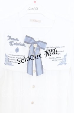 画像2: Amavel / Mysterious Books ブラウス  シロ×ブルー O-25-12-05-033-CA-BL-IG-OS