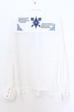 画像3: Amavel / Mysterious Books ブラウス  シロ×ブルー O-25-12-05-033-CA-BL-IG-OS