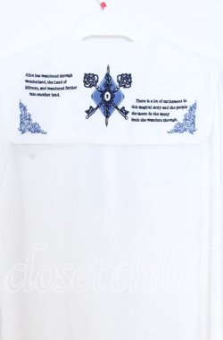 画像4: Amavel / Mysterious Books ブラウス  シロ×ブルー O-25-12-05-033-CA-BL-IG-OS