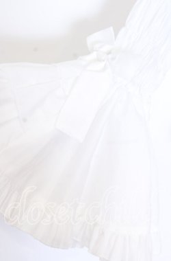 画像3: metamorphose / シャーリング姫袖ブラウス（梨地）  シロ O-25-12-05-034-ME-BL-IG-OS