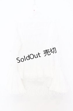 画像4: metamorphose / シャーリング姫袖ブラウス（梨地）  シロ O-25-12-05-034-ME-BL-IG-OS