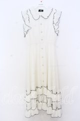 Rojita / シャドーチェックロングワンピース  シロ O-25-12-05-036-LO-OP-IG-OS