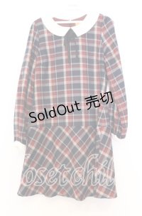 Fi.n.t / 丸襟チェックワンピース  ネイビーチェック O-25-12-05-038-CA-OP-IG-OS