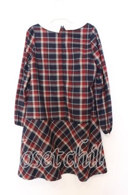 画像2: Fi.n.t / 丸襟チェックワンピース  ネイビーチェック O-25-12-05-038-CA-OP-IG-OS