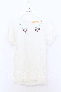 Fi.n.t / いちごステッチパフTシャツ  アイボリー O-25-12-05-039-CA-TO-IG-OS