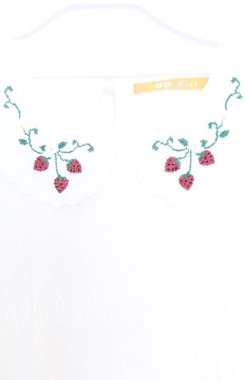画像2: Fi.n.t / いちごステッチパフTシャツ  アイボリー O-25-12-05-039-CA-TO-IG-OS