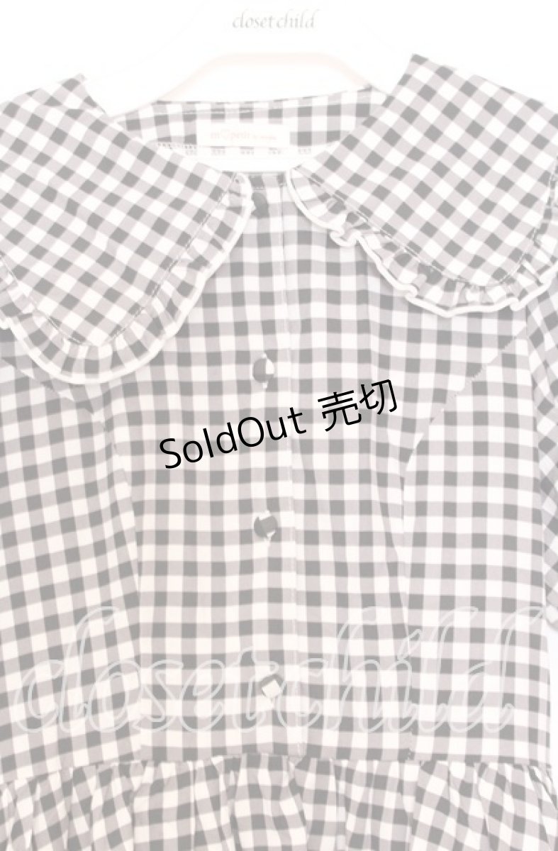 画像2: m petit by misako / TT*Mギンガムチェック半袖ワンピース Ｓ クロ×シロ O-25-12-05-041-LO-OP-IG-ZT518 (2)