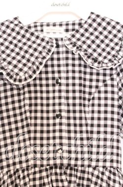 画像2: m petit by misako / TT*Mギンガムチェック半袖ワンピース Ｓ クロ×シロ O-25-12-05-041-LO-OP-IG-OS