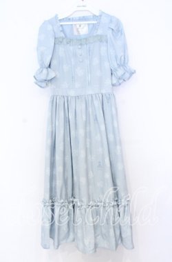 画像1: m petit by misako / NINA'S 花柄スクエアネックワンピース Ｓ サックス O-25-12-05-042-LO-OP-IG-OS