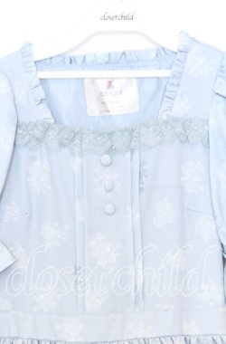 画像2: m petit by misako / NINA'S 花柄スクエアネックワンピース Ｓ サックス O-25-12-05-042-LO-OP-IG-OS