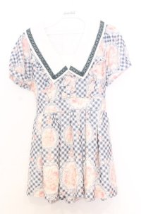 LIZ LISA / 花柄×チェックトップス O グレー O-25-12-05-048-LO-TO-YM-OS