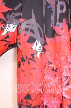 画像2: NieR Clothing / 2WAYオフショルジップパーカー F ブラックｘレッド O-25-12-05-051-PU-TO-YM-OS