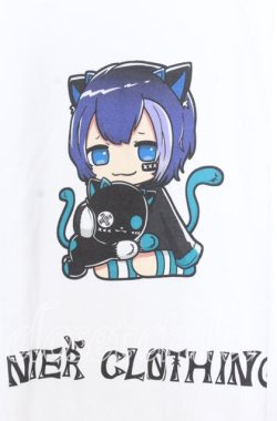画像2: NieR Clothing / シエルプリントBIGカットソー XL ホワイト O-25-12-05-053-PU-TS-YM-OS