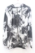 NieR Clothing / モノトーン総柄パーカー  ホワイトｘグレー O-25-12-05-054-PU-TO-YM-OS