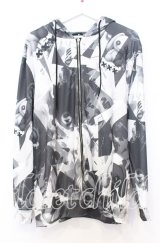 NieR Clothing / モノトーン総柄パーカー  ホワイトｘグレー O-25-12-05-054-PU-TO-YM-ZT1211F