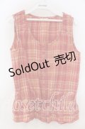 PINK HOUSE / リボン&チェックノースリーブブラウス  アカ O-25-12-05-1041-LO-BL-IG-ZT489