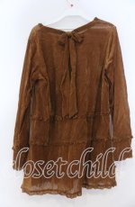 画像2: INGEBORG / ドットチュールベロアカットソー  ブラウン O-25-12-05-1045-LO-TO-IG-ZT490 (2)