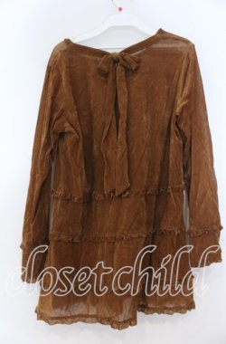 画像2: INGEBORG / ドットチュールベロアカットソー  ブラウン O-25-12-05-1045-LO-TO-IG-OS