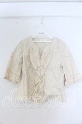 PINK HOUSE / ラッフルフリル使いジャケット M キナリ O-25-12-05-1046-LO-TO-OW-OS