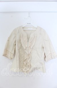 PINK HOUSE / ラッフルフリル使いジャケット M キナリ O-25-12-05-1046-LO-TO-OW-OS