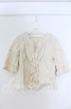 画像1: PINK HOUSE / ラッフルフリル使いジャケット M キナリ O-25-12-05-1046-LO-TO-OW-OS