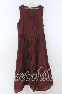 画像1: PINK HOUSE / ローンノースリーブティアードワンピース  ワイン O-25-12-05-1047-LO-OP-OW-OS