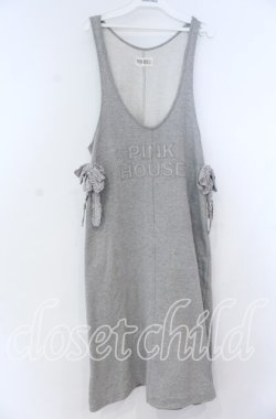 画像1: PINK HOUSE / ギンガムロゴ使いワンピース  グレー O-25-12-05-1048-LO-OP-OW-OS