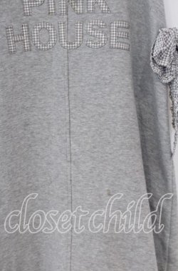 画像2: PINK HOUSE / ギンガムロゴ使いワンピース  グレー O-25-12-05-1048-LO-OP-OW-OS