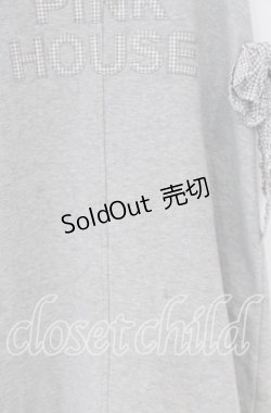 画像2: PINK HOUSE / ギンガムロゴ使いワンピース  グレー O-25-12-05-1048-LO-OP-OW-OS