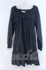 PINK HOUSE / ピコフリル使いチェックシャツワンピース  グリーン O-25-12-05-1049-LO-OP-OW-OS