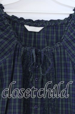 画像2: PINK HOUSE / ピコフリル使いチェックシャツワンピース  グリーン O-25-12-05-1049-LO-OP-OW-OS