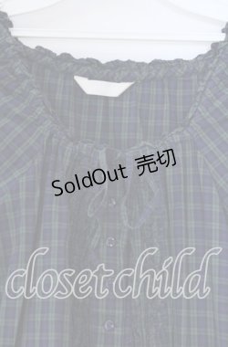 画像2: PINK HOUSE / ピコフリル使いチェックシャツワンピース  グリーン O-25-12-05-1049-LO-OP-OW-OS