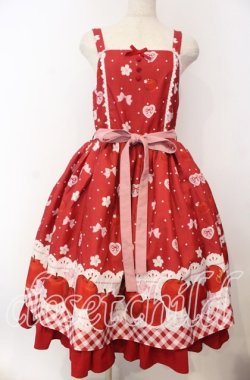 画像1: Chalmiere / スウィーティアップルジャンパースカート M アカ O-25-12-05-1006-LO-OP-OW-OS