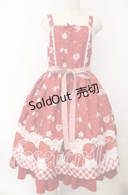 画像1: Chalmiere / スウィーティアップルジャンパースカート M アカ O-25-12-05-1006-LO-OP-OW-OS