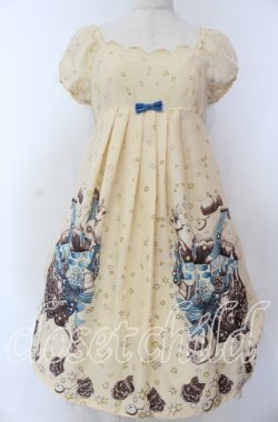 画像1: Emily Temple cute / ワンダーランドプリントワンピース  アイボリー O-25-12-05-1008-ET-OP-OW-OS