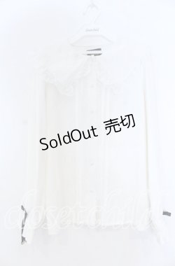 画像1: Rojita / リボンブローチバックレースアップブラウス  シロ O-25-12-05-1010-LO-BL-IG-OS